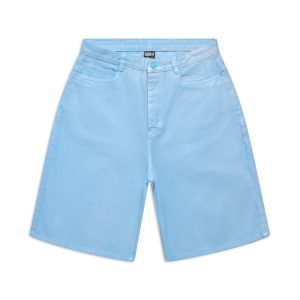 6PM Season Coated Baby Blue Denim Shorts