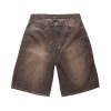 6PM Season Coated Washed Brown Denim Shorts