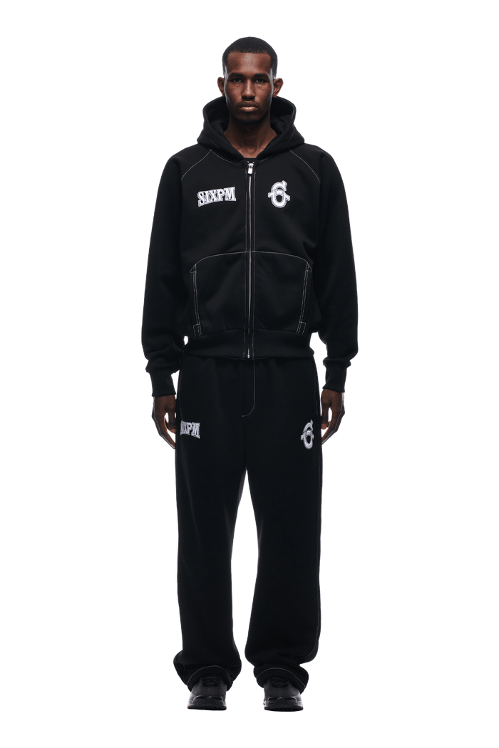 6PM Zip Schwarz Jogginganzug Icons 6PM Zip Schwarz Jogginganzug Icons
