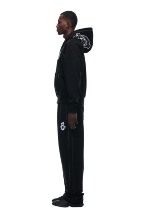 6PM Zip Schwarz Jogginganzug Icons
